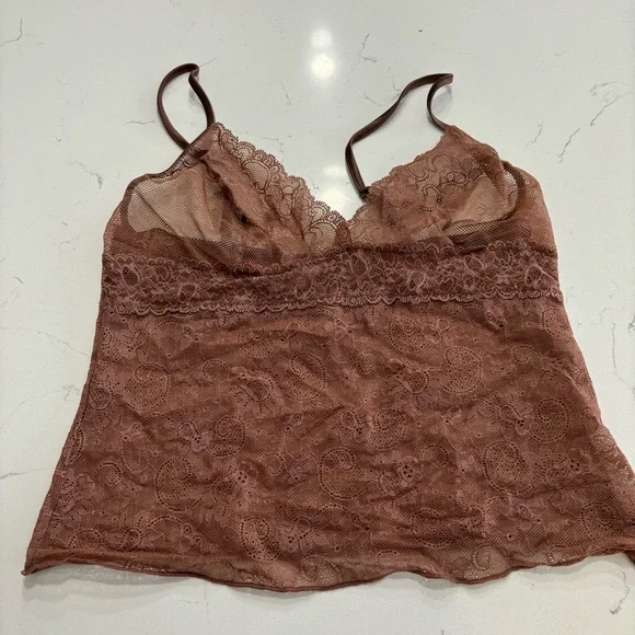 Lace Camisole Top in Brown - Picture 1 of 8